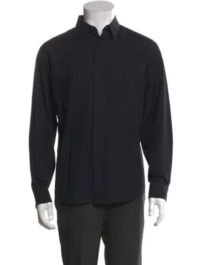 Pre-owned Dior Men 2020 Oblique Jacquard Tuxedo Shirt In Black