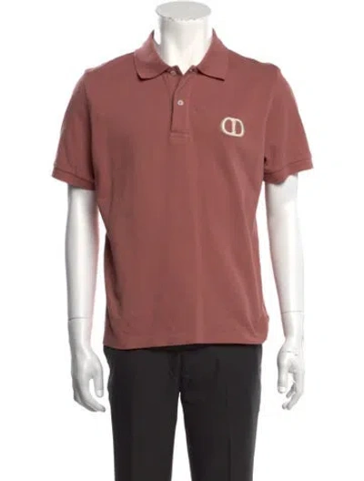 Pre-owned Dior Men 2020 Signature Logo Polo Shirt In Pink