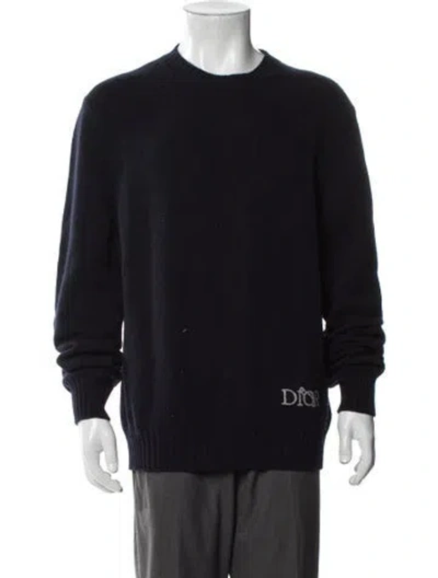 Pre-owned Dior Men 2020 Signature Logo Pullover In Blue