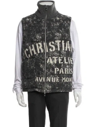Pre-owned Dior Men 2020 Signature Logo Vest In Gray