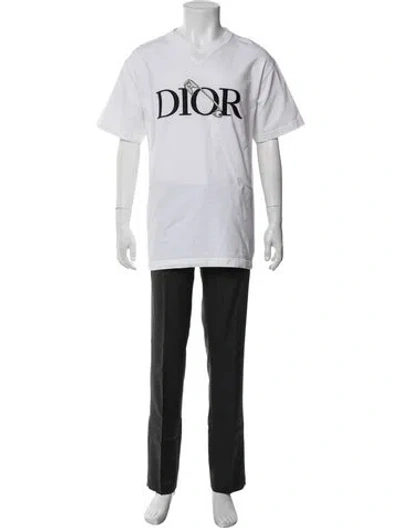 Pre-owned Dior Men 2020 X Judy Blame Graphic Print T-shirt In White