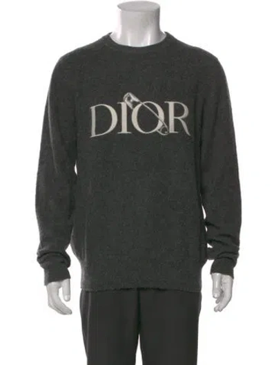 Pre-owned Dior Men 2020 X Judy Blame Safety Pin Logo Pullover In Gray