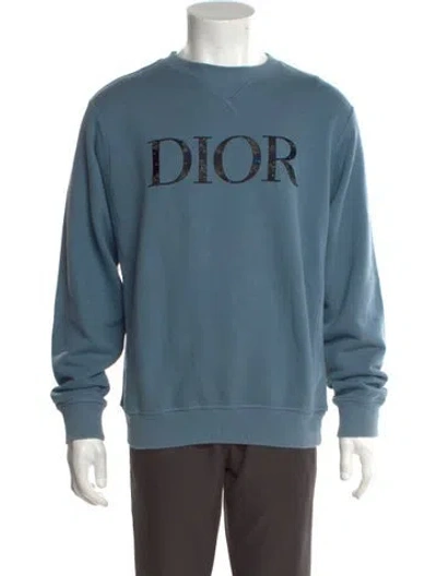 Pre-owned Dior Men 2021 Graphic Print Pullover In Blue