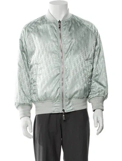Pre-owned Dior Men 2021 Oblique Jacquard Bomber Jacket In Green