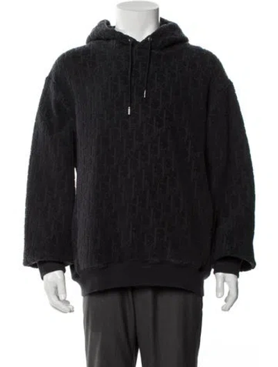 Pre-owned Dior Men 2021 Oblique Jacquard Hoodie In Black