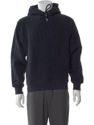 Pre-owned Dior Men 2021 Oblique Jacquard Hoodie In Blue