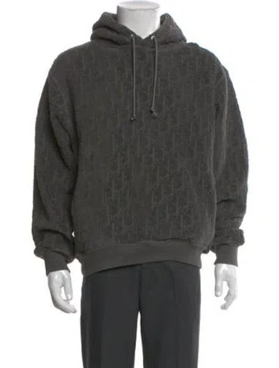 Pre-owned Dior Men 2021 Oblique Jacquard Hoodie In Gray