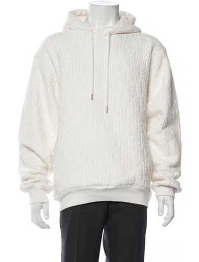 Pre-owned Dior Men 2021 Oblique Jacquard Hoodie In White