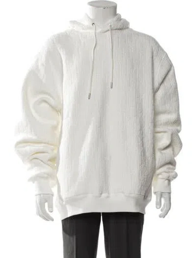 Pre-owned Dior Men 2021 Oblique Jacquard Hoodie In White
