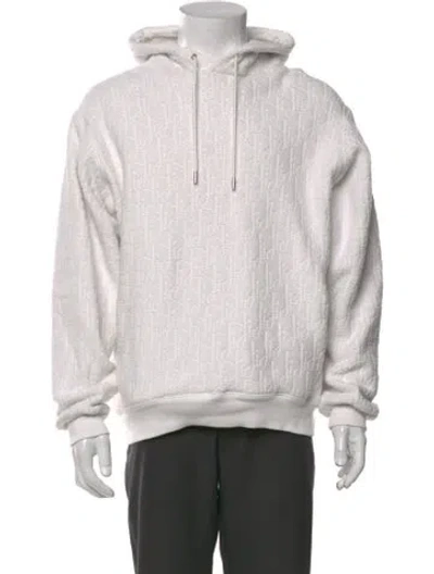 Pre-owned Dior Men 2021 Oblique Jacquard Hoodie In White