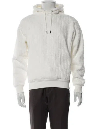 Pre-owned Dior Men 2021 Oblique Jacquard Hoodie In White