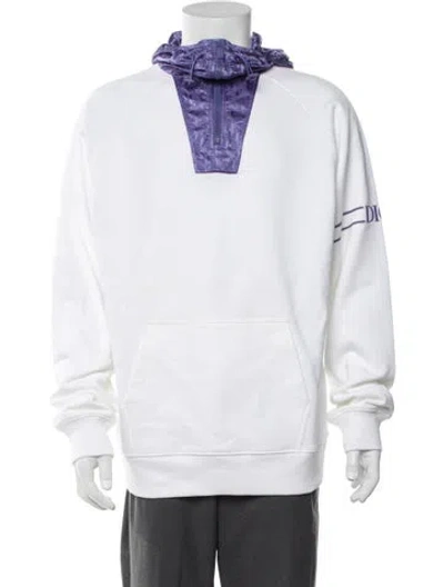 Pre-owned Dior Men 2021 Oblique Jacquard Hoodie In White