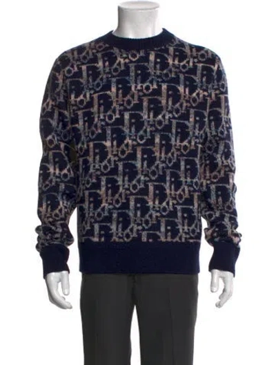 Pre-owned Dior Men 2021 Oblique Jacquard Pullover In Blue