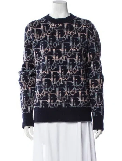 Pre-owned Dior Men 2021 Oblique Jacquard Pullover In Blue