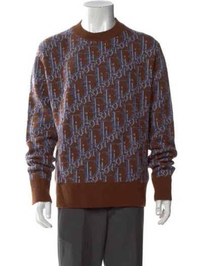 Pre-owned Dior Men 2021 Oblique Jacquard Pullover W/ Tags In Brown