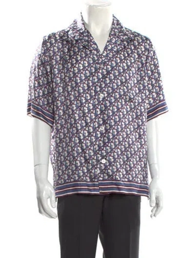 Pre-owned Dior Men 2021 Oblique Jacquard Shirt In Blue