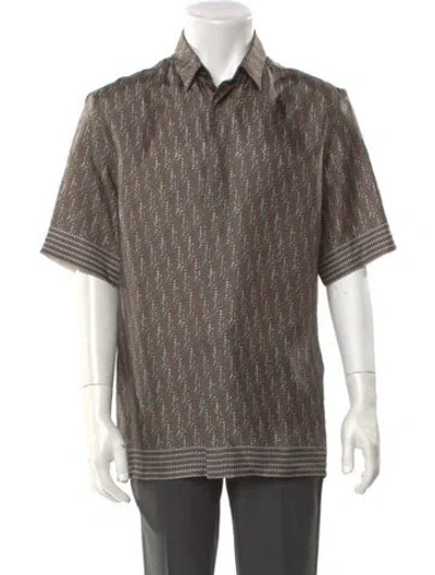 Pre-owned Dior Men 2021 Oblique Jacquard Shirt In Brown
