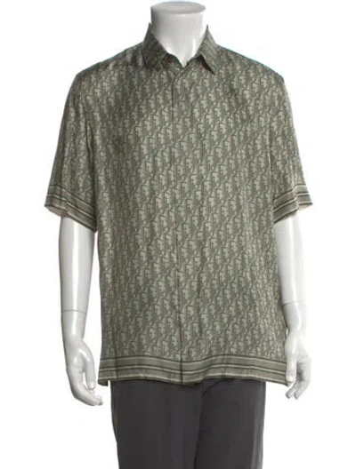 Pre-owned Dior Men 2021 Oblique Jacquard Shirt In Green