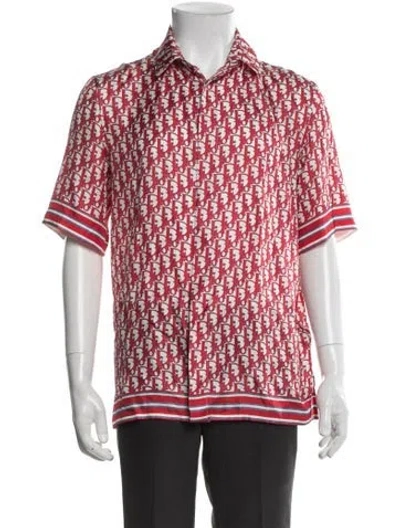 Pre-owned Dior Men 2021 Oblique Jacquard Shirt In Red
