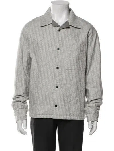 Pre-owned Dior Men 2021 Oblique Jacquard Trucker Jacket In Gray