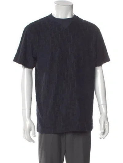 Pre-owned Dior Men 2021 Oblique Jacquard T-shirt In Blue