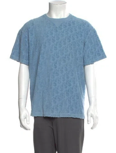 Pre-owned Dior Men 2021 Oblique Jacquard T-shirt In Blue