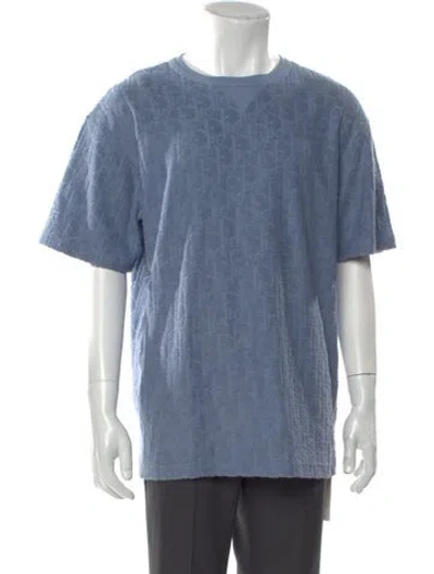 Pre-owned Dior Men 2021 Oblique Jacquard T-shirt In Blue