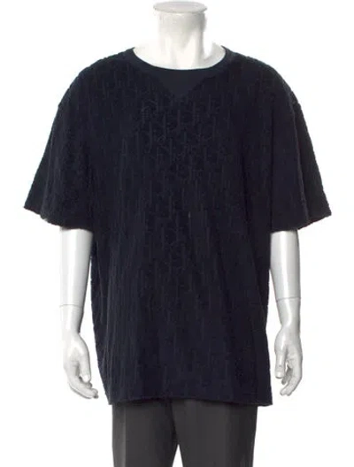 Pre-owned Dior Men 2021 Oblique Jacquard T-shirt In Blue