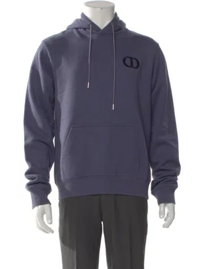 Pre-owned Dior Men 2021 Signature Logo Hoodie In Purple