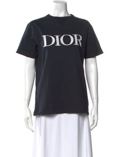 Pre-owned Dior Men 2021 Signature Logo T-shirt In Blue