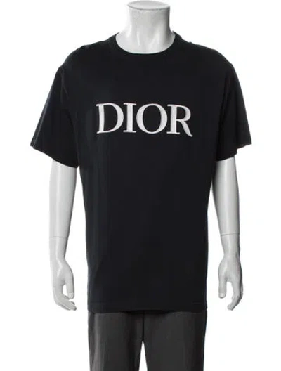 Pre-owned Dior Men 2021 Signature Logo T-shirt In Blue