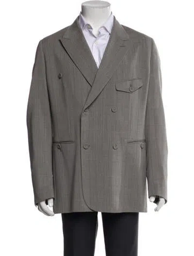 Pre-owned Dior Men 2021 Virgin Wool Blazer In Gray