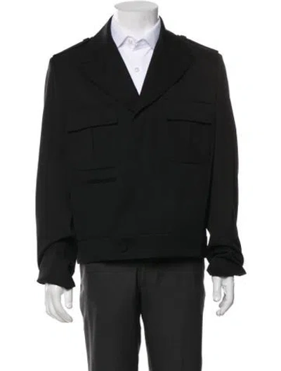 Pre-owned Dior Men 2021 Virgin Wool Peacoat In Black