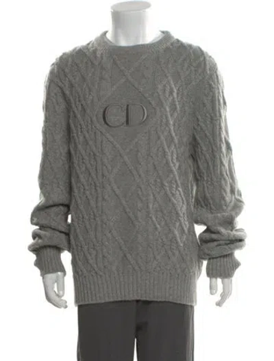 Pre-owned Dior Men 2022 Cable Knit Pullover In Gray