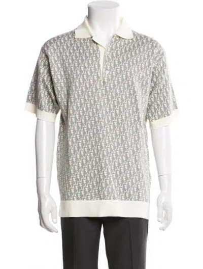 Pre-owned Dior Men 2022 Diorissimo Pattern Polo Shirt In White
