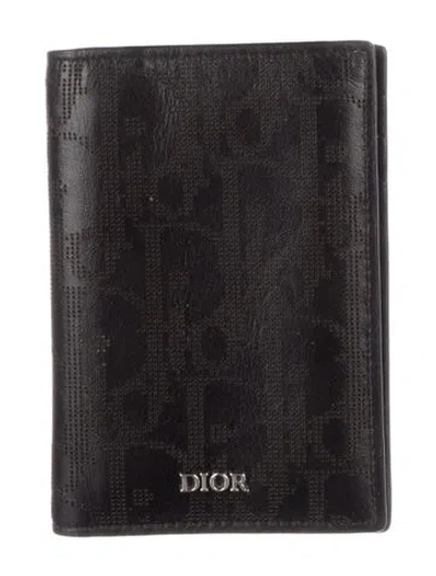 Pre-owned Dior Men 2022 Galaxy Bifold Wallet In Black