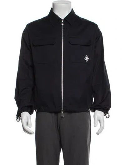 Pre-owned Dior Men 2022 Graphic Print Utility Jacket In Blue