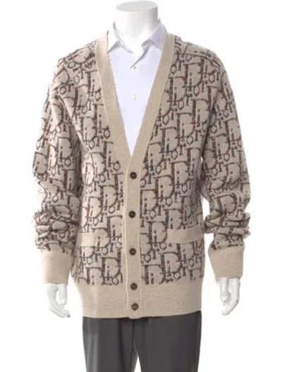 Pre-owned Dior Men 2022 Oblique Jacquard Cardigan In Neutral