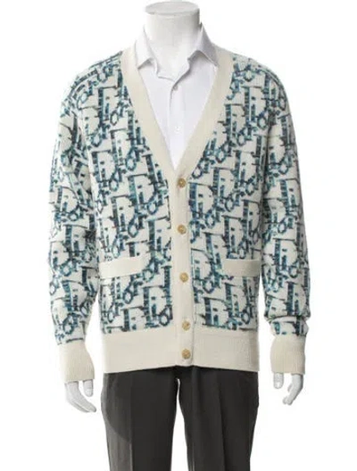 Pre-owned Dior Men 2022 Oblique Jacquard Cardigan In Neutral