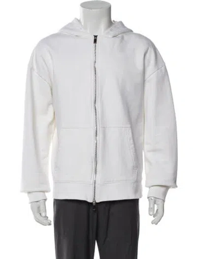 Pre-owned Dior Men 2022 Oblique Jacquard Hoodie In White