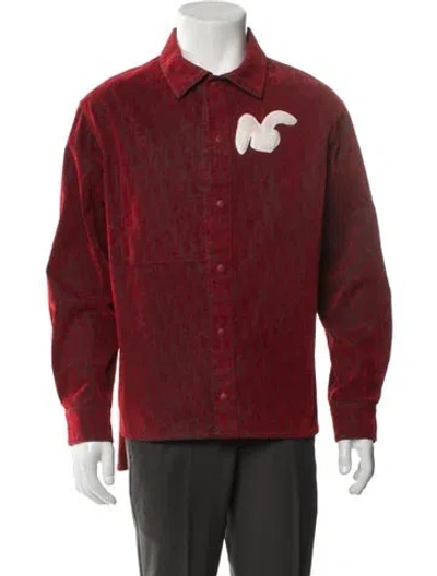 Pre-owned Dior Men 2022 Oblique Jacquard Jacket In Burgundy