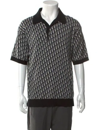 Pre-owned Dior Men 2022 Oblique Jacquard Polo Shirt In Neutral