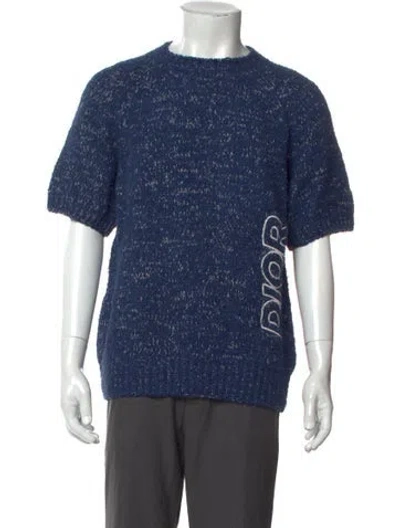 Pre-owned Dior Men 2022 Oblique Jacquard Pullover In Blue