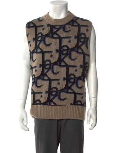 Pre-owned Dior Men 2022 Oblique Jacquard Pullover In Brown