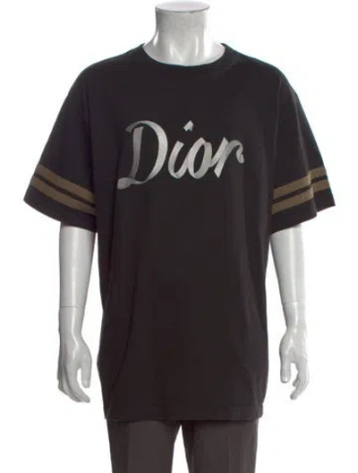 Pre-owned Dior Men 2022 Signature Logo T-shirt In Black