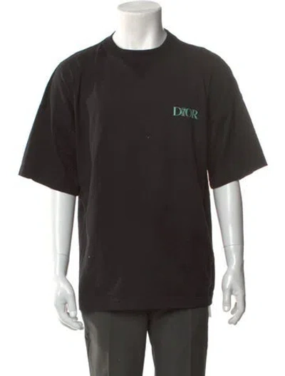 Pre-owned Dior Men 2022 Signature Logo T-shirt In Black