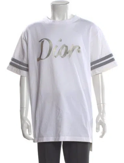 Pre-owned Dior Men 2022 Signature Logo T-shirt In White