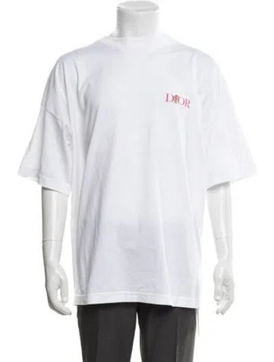 Pre-owned Dior Men 2022 Signature Logo T-shirt In White