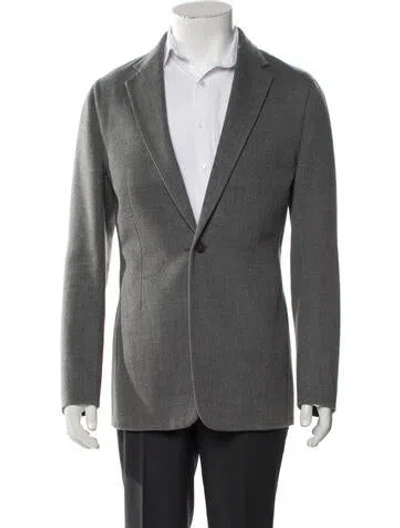 Pre-owned Dior Men 2022 Virgin Wool Blazer In Gray