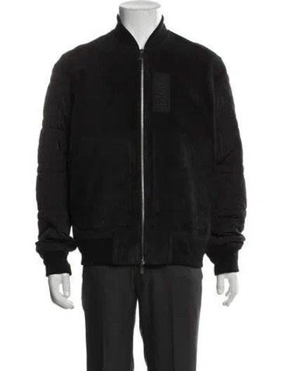 Pre-owned Dior Men 2023 Calfskin Bomber Jacket In Black